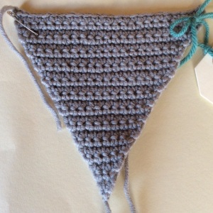 triangle in double crochet worked from a point